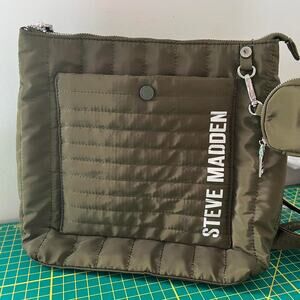 Steve madden green quilted backpack